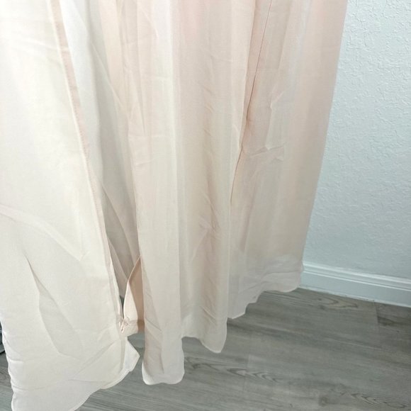 Birdy Grey Devin Convertible Chiffon Long Dress Gown Pale Blush Pink Extra Small - Picture 6 of 16